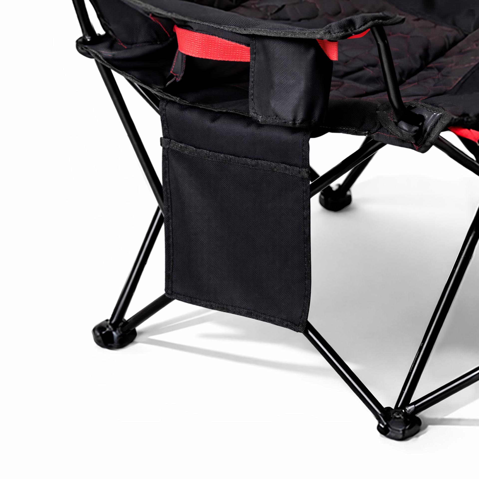 Komfort Campingstuhl mit Nackenkissen, Fußstütze und Getränkehalter, belastbar bis 150kg