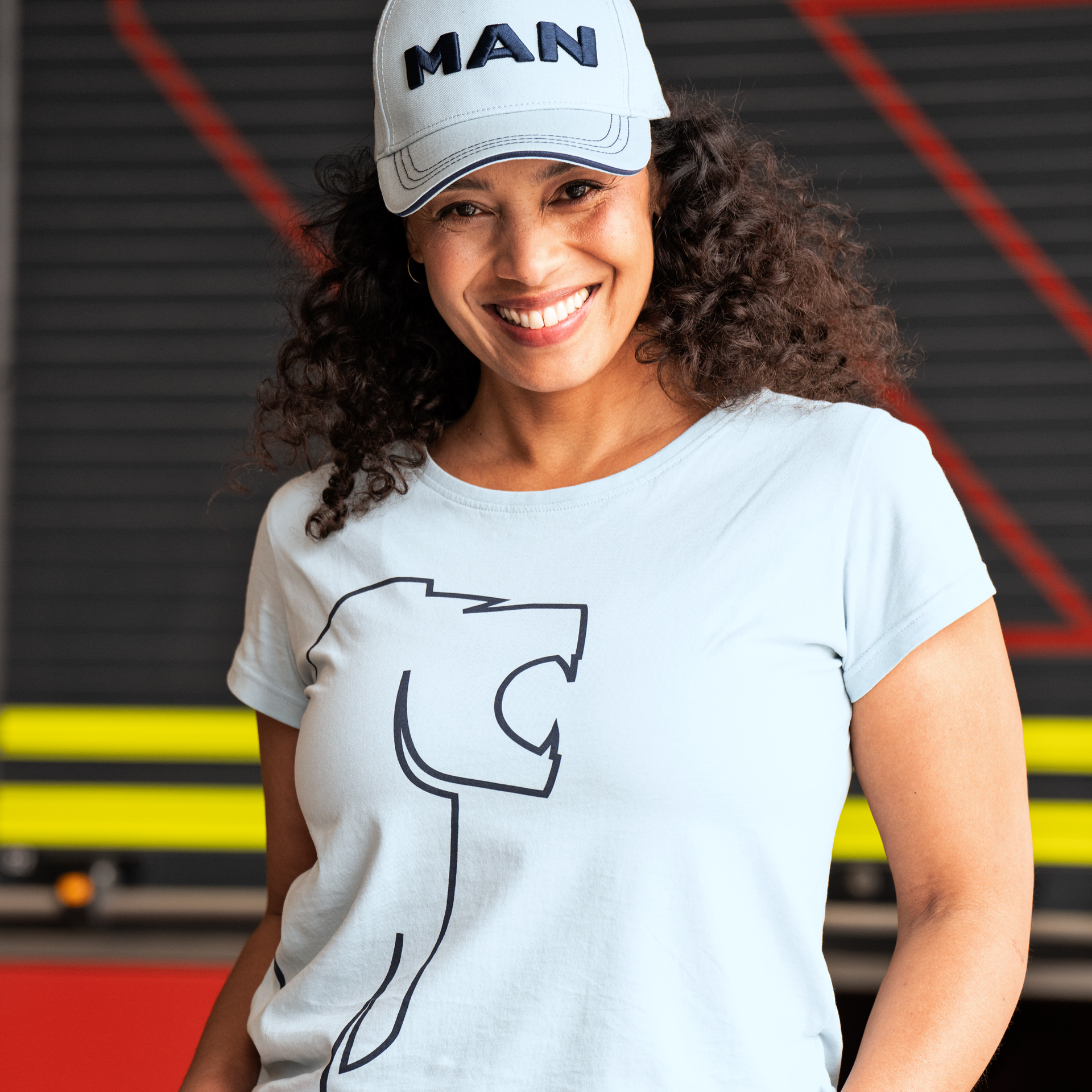 Damen T-Shirt Lion arctic blue